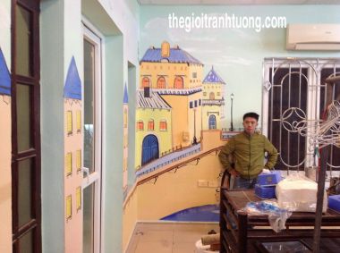 Vẽ tranh tường phòng khách - 09 Nguyễn Hoàng - Quận Bắc Từ Liêm