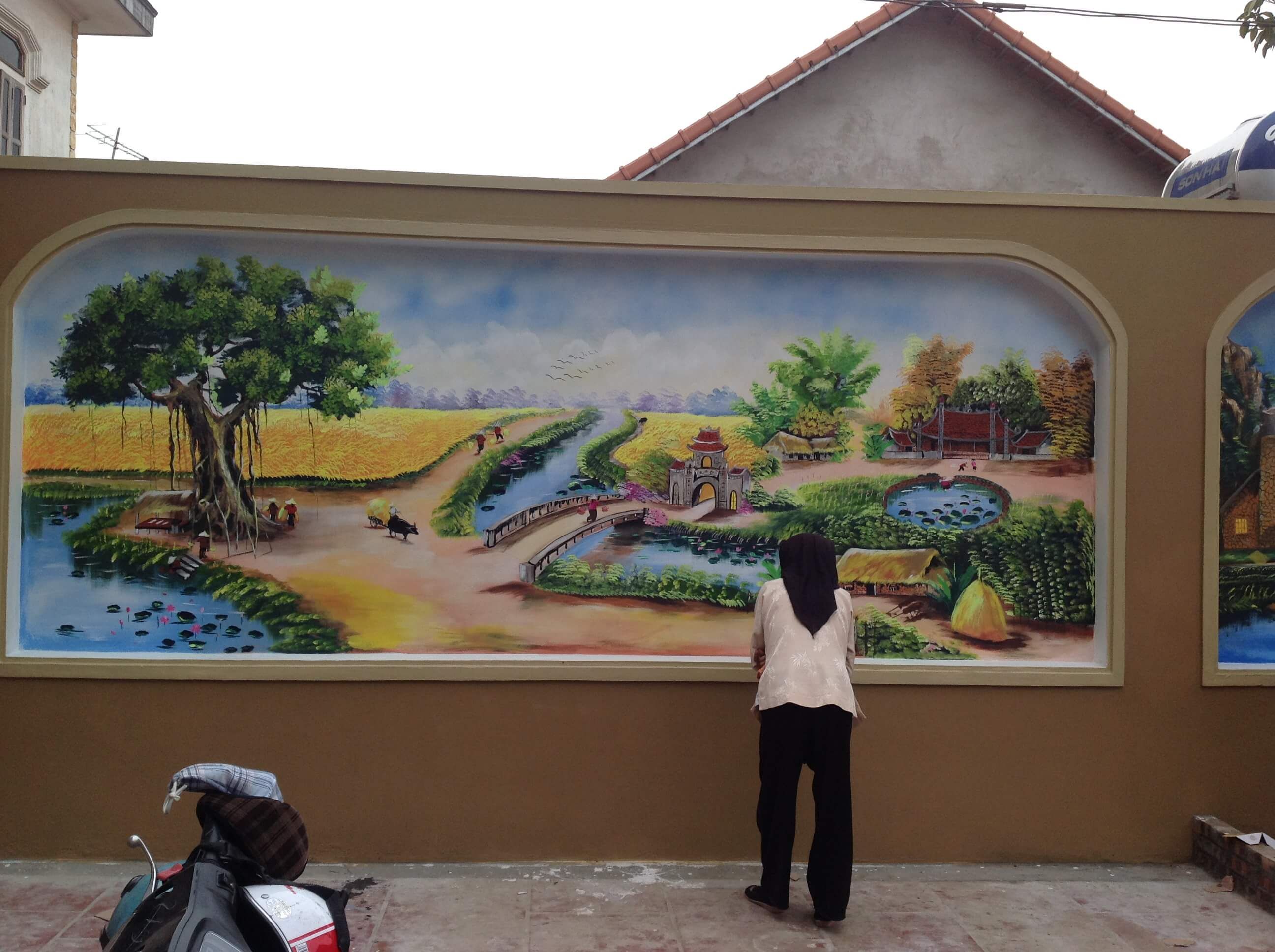 Vẽ Tranh Tường 3D Sân Vườn Tại Thị Trấn Đông Anh, Hà Nội
